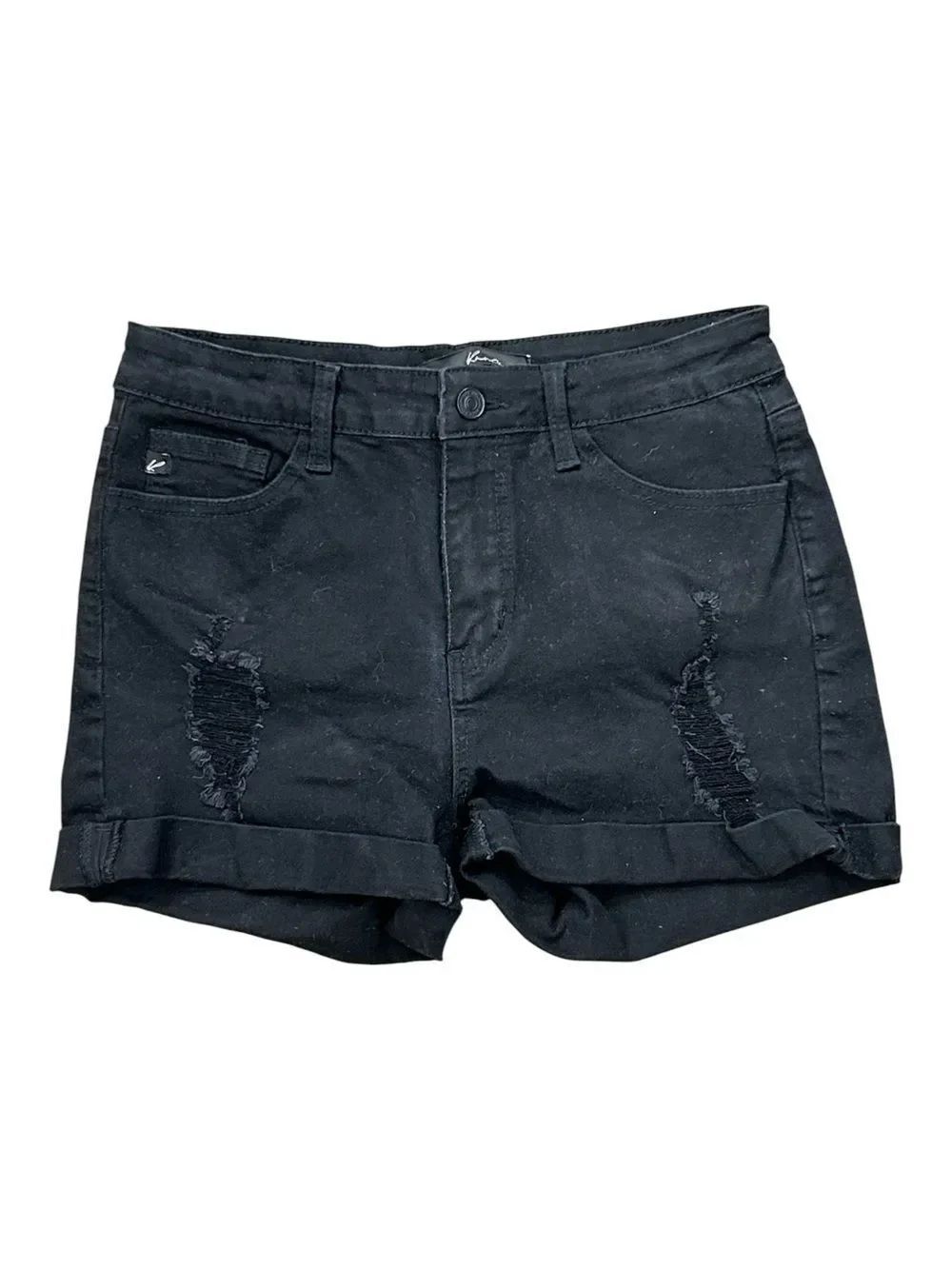KanCan Black Distressed Jean Shorts